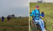"Небо для всех". Астанчанка с ограниченными возможностями прыгнула с парашютом