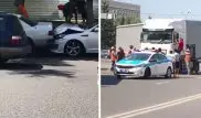 Грузовик снес семь автомобилей близ акимата Алматы
