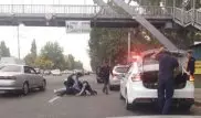 Полицейские задержали нарушителя на проезжей части в Алматы