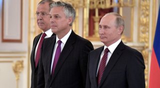 Сергей Лавров, Джон Хантсман и Владимир Путин. © Business Insider 