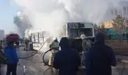 Пассажирский автобус сгорел в Астане