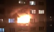 Видео пожара в многоэтажке Алматы появилось в Сети