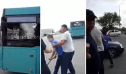 Водитель автобуса набросился на карагандинца и разбил его машину
