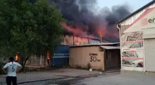 Рынок "Дордой" горел в Бишкеке