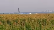 Пассажирский самолет сел в поле: в двигатель попали птицы