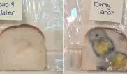 Учительница на хлебе показала важность мытья рук