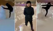 "Борец со снеговиками" в Нур-Султане записал новое видео