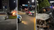 Машина Айман Умаровой сгорела в Алматы