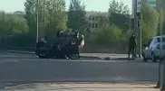 Авто перевернулось на перекрестке в Нур-Султане
