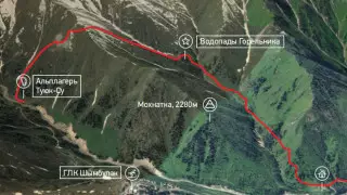 Альпинистский лагерь "Туюк-Су" - перевал Медик - ущелье Горельник