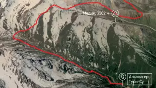 "Альпийская роза" - перевал Терешковой - перевал Трапеция - перевал Титова - Мынжилки - Туюксу - Медеу