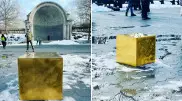 Куб из чистого золота установили в парке Нью-Йорка