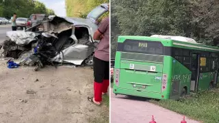 Выехал на "встречку": водитель погиб в ДТП с автобусом на Кульджинской трассе
