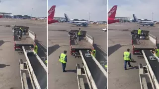 Аэропорт Алматы объяснил видео с небрежной разгрузкой багажа