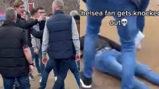 Удар прямо в ухо: фанат "Челси" был нокаутирован после дерби и оказался в больнице