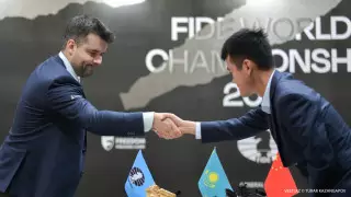 Матч за шахматную корону в Астане: Непомнящий и Лижэнь сыграли вничью перед решающей партией