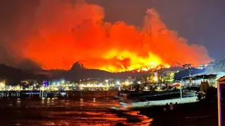 Крупный пожар приблизился к отелям на популярном турецком курорте