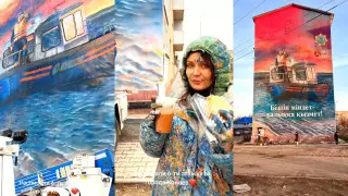 "Мурал в Конаеве". Заляпанная краской художница восхитила Казнет