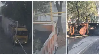 Неуправляемый грузовик мчался по Алматы и на полном ходу влетел в трубу: видео