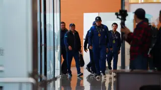 Мужскую сборную Казахстана по боксу встретили в Астане после триумфа в Англии