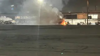 Самолёт с пассажирами загорелся в бразильском аэропорту