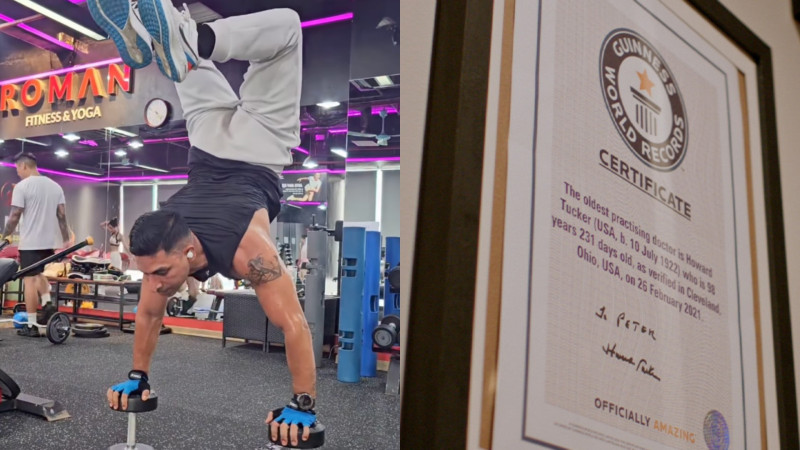 Кадры из видео; instagram.com/guinnessworldrecords