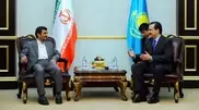 Kazakhstan’s PM Karim Massimov and President Mahmoud Ahmadinejad of Iran discuss construction of railways 