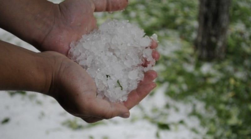 Hail diameter was around 8mm. ©Mikhail Li