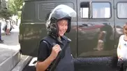 PHOTO: Almaty teenagers tried on armored jackets and helmets