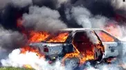 A woman burnt in her car near Almaty