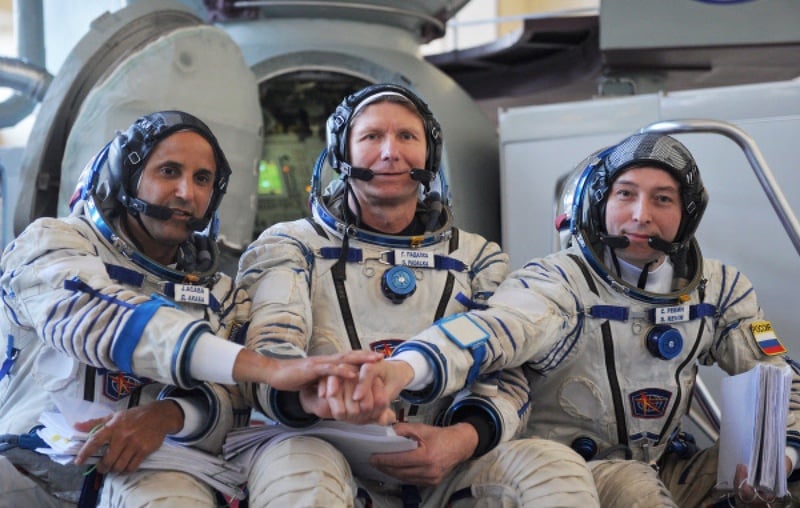 Joe Acaba, Gennady Padalka and Sergei Revin. ©RIA NOVOSTI