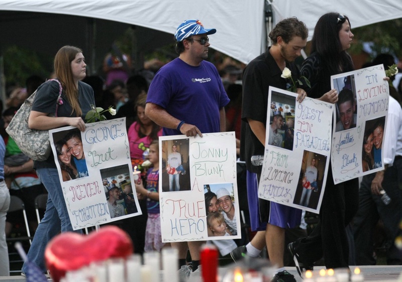 Family members of victims of the Century 16 movie theater shootings. ©REUTERS/Rick Wilking  