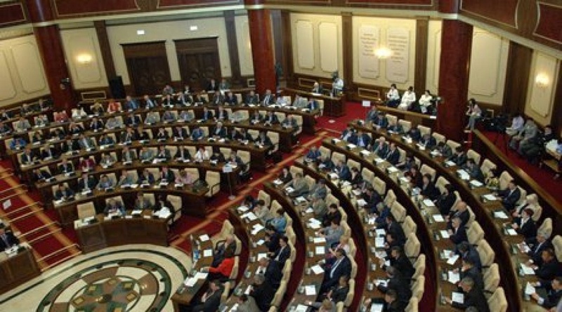 Kazakhstan Parliament. Tengrinews.kz stock photo