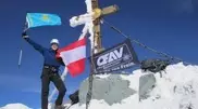PHOTO: Zhumayev nearly fell off a precipice when climbing Austrian mountain