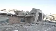 Ruins of collapsed 5-story apartment building being cleaned up in Karaganda 