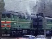 VIDEO: Locomotive caught fire on the move in Almaty