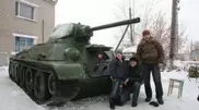 Exact replica of T-34 tank made by Kazakhstan family