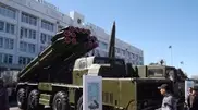 Military equipment exhibited in Semey to celebrate May 7