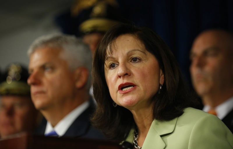 U.S. Attorney Carmen Ortiz announces federal indictments against accused Boston Marathon bomber Dzhokhar Tsarnaev. ©REUTERS/Brian Snyder 