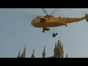 Woman rescued after falling from cathedral roof in England