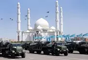 Military parade on Fatherland Defender's Day in Kazakhstan