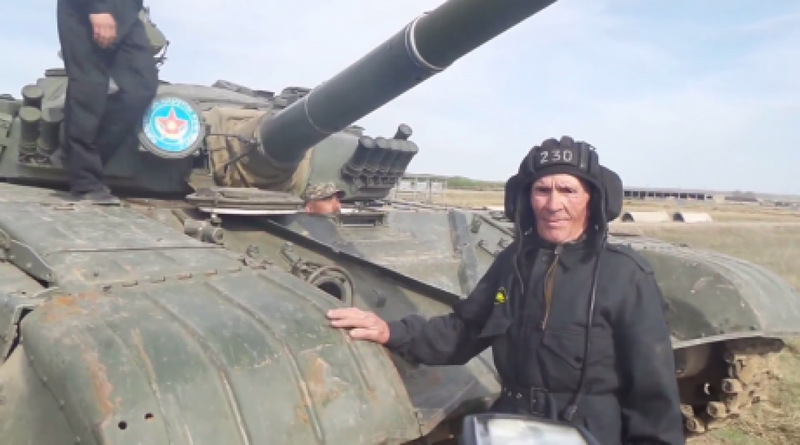 Veteran Ismail Galiulin at the tank firing range © Tengrinews