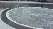 Natural phenomenon: perfect ice disc in Kazakhstan river