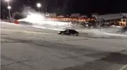 Subaru drifts on Shymbulak skiing slope