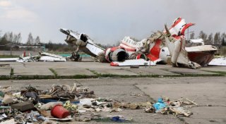 The debris of Polish President Lech Kaczynski's Tu-154 aircraft at Smolensk airfield's secured area. ©RIA Novosti