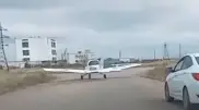 Airplane landed on a roadway in Stepnogorsk