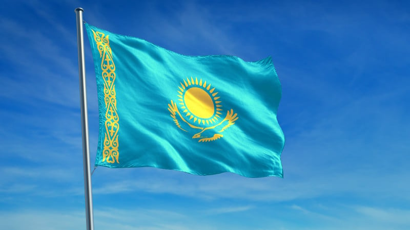 Kazakhstan flag. Photo: depositphotos.com