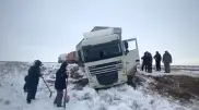 Nearly 30 trucks stranded in western Kazakhstan due to snowfall