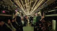 Almaty metro decorated for the New Year