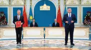 What documents were signed by Kazakhstan and China following talks in Astana